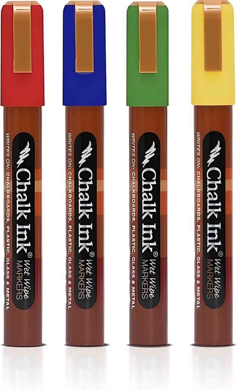 Chalk Ink Markers طباشير مبللة برأس دقيق (كلاسيكي، 1مم، 4 عبوات) - Image 1